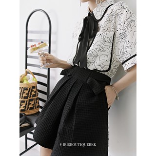 【พร้อมส่ง】「สินค้าลิขสิทธิ์แท้」 Iris boutique IP017 21/SS Must have black short pants