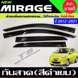 กันสาดประตู สีดำเข้ม มิตซูบิชิ มิราจ Mitsubishi Mirage 2012 -2023 ใสร่วมกันได้ทุกปี