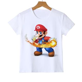 มาใหม่ เสื้อยืดลําลอง พิมพ์ลาย Super Mario สําหรับเด็กผู้ชาย