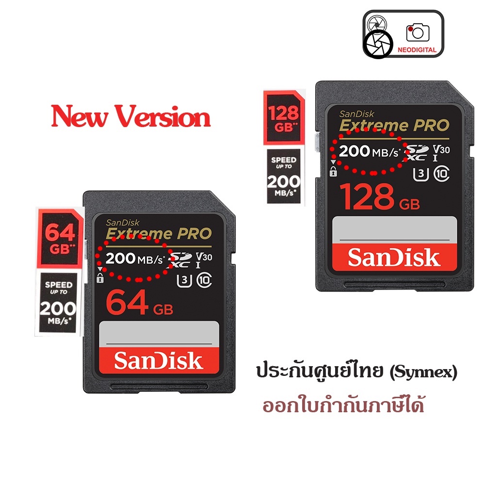 Sandisk Extreme Pro SD UHS-l Card (Speed up to200MB/s) 64GB/128GB