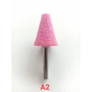 หินเจียร หินขัด ชมพู A2 แกน 6 mm. 1x1.1/4”