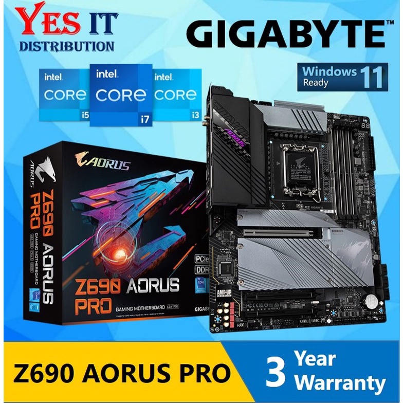 GIGABYTE Z690 AORUS PRO MOTHERBOARD + INTEL 12th GEN PROCESSOR