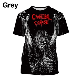 เสื้อยืดลําลอง แขนสั้น คอกลม พิมพ์ลายวงร็อค Cannibal Corpse 3 มิติ แฟชั่นฤดูร้อน สไตล์ฮิปฮอป