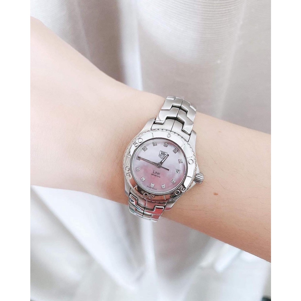 Tag heuer link G 3 pink pearl diamonds lady watch