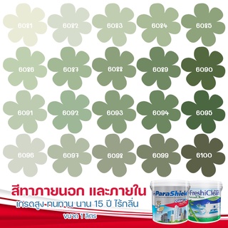 CAPTAIN พาราชิลด์ เฟรชชี่คลีน สีเขียวหม่น สีทาภายนอก ภายใน ขนาด 1L สีเกรดสูงทนทาน 15 ปี กึ่งเงา สีกันร้อน