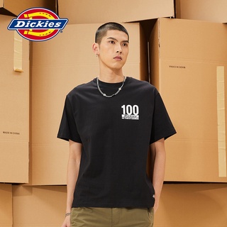 ใหม่ เสื้อยืดแขนสั้น ผ้าฝ้าย พิมพ์ลาย Dickies สําหรับผู้ชาย