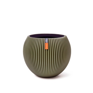 BGVGN 102 Vase Ball Groove green  (Size D 17 x H 14 cm) - กระถางต้นไม้ Modern แบรนด์ Capi Europe