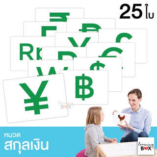 flashcard แฟลชการ์ด บัตรคำศัพท์ใหญ่ [ หมวดสกุลเงิน Currency symbol ]