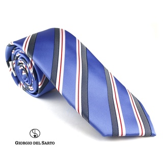 Giorgio Del Sarto Necktie Blue with Stripe เนคไทลายริ้วสีฟ้า