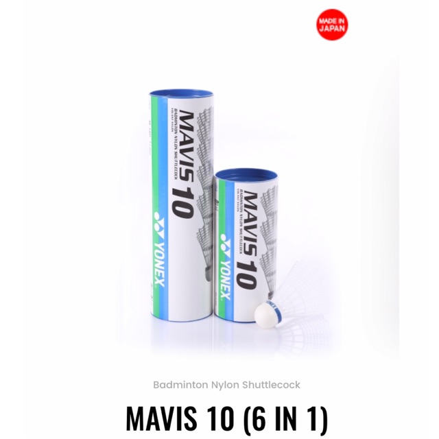 Yonex Mavis 10 (6 IN 1)ลูกขนไก่ไนลอนแบดมินตัน