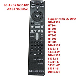 รีโมตคอนโทรล LG DVD สำหรับโฮมเธียเตอร์ AKB37026852 DH4130S HT304 HT305 HT532 HT805 HT806 HT906 DH4130S S43S3-S S43S3-W DH4430P S43S2-S S63T1-C S43S1-W S43T1-S DH4530T