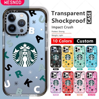 กันกระแทกใสแข็งบางใสแฟชั่น Case เคสโทรศัพท์มือถือ ลาย Starbucks Coffee Monogram สําหรับ IPhone 13 Mini 12 Pro Max 11 15 14 Max 7 8 Plus Xs X Xr Se2020ซิลิโคนนิ่มเคส tpu คุณภาพสูงยี่ห้อใสขอบเรียบโทรศัพท์มือถือฝาปิด Tifyอุปกรณ์เสริมสำหรับ