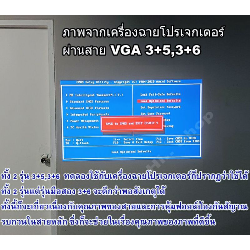 สาย VGA Monitor แท้  สายต่อจอคอมพิวเตอร์ VGA MaleTo Male ยาว1.8 เมตร  3+6 15pin