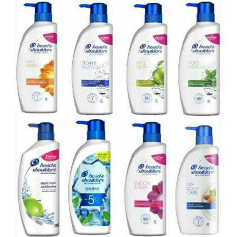 Head&Shouldersเฮดแอนด์โชว์เดอร์ 370มล. ยาสระผม แชมพูสระ ลบ5องศา,แอปเปิ้ล,สาระแหน่