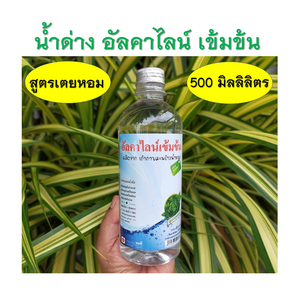 น้ำด่าง อัลคาไลน์ เข้มข้น pH 13 สูตรเตยหอม  เถ้ากาบมะพร้าวน้ำหอม  ขนาด 1 ลิตร