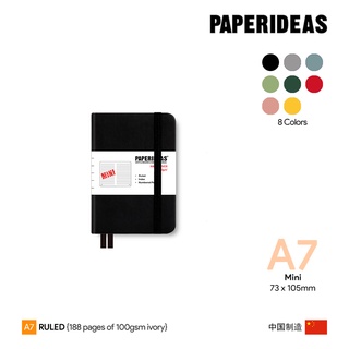Paperideas A7 Ruled Hardcover Notebook - สมุดโน๊ตเปเปอร์ไอเดีย ปกแข็งเส้นบรรทัด ขนาด A7 (มีให้เลือก 8 สี)