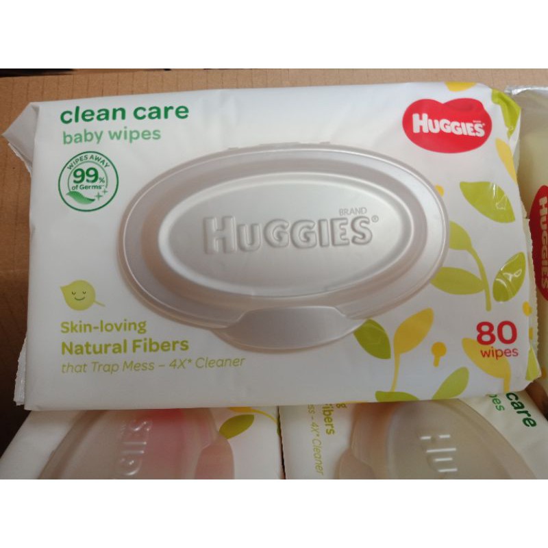 ℡(ส่งKerry) ทิชชูเปียก Huggies clean care baby wipes 80 แผ่น