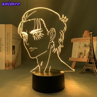 โคมไฟ Led รูปการ์ตูนอนิเมะผ่าพิภพไททัน 3d ใช้แบตเตอรี่ สําหรับตกแต่งห้องนอนเด็ก ให้เป็นของขวัญวันเกิด