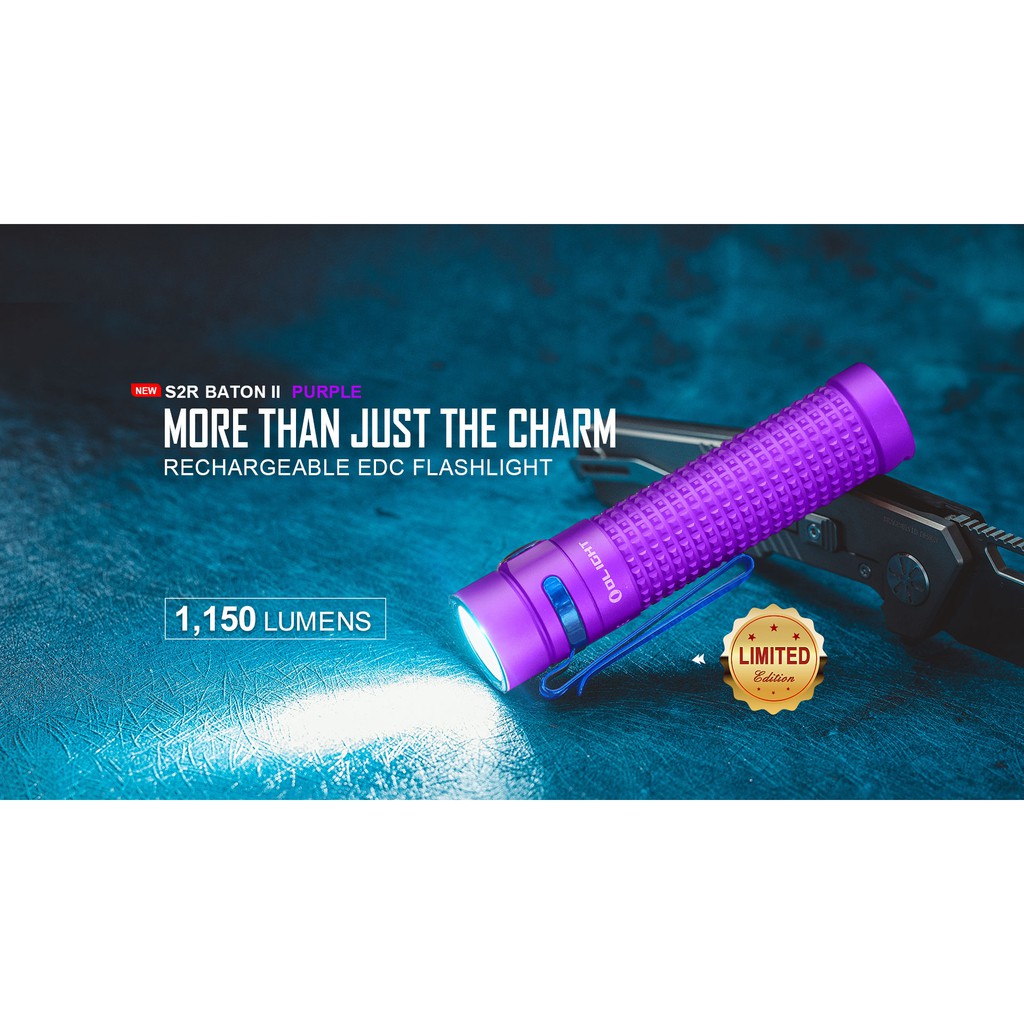 ไฟฉาย Olight S2R Baton II Purple สีพิเศษ สินค้าตัวแทนในไทย ประกันส่งซ่อมสามปี