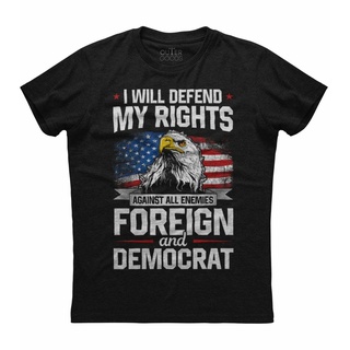 2021 New Summer Tee Mens American Flag I Will Defend My Rights Against All Enemies Patriotic T-Shirt Best sale for Men Clothing