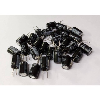 10ชิ้น C Capacitor Electrolyte 220uf 35V ไดมิเตอร์ 8*12 ตัวเก็บประจุ อิเล็กโทรไลต์ คาปาซิเตอร์