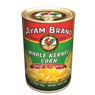 อะยัม ข้าวโพดหวานในน้ำเกลือ 425 กรัม - Ayam Whole Kernel Corn in Brine 425g