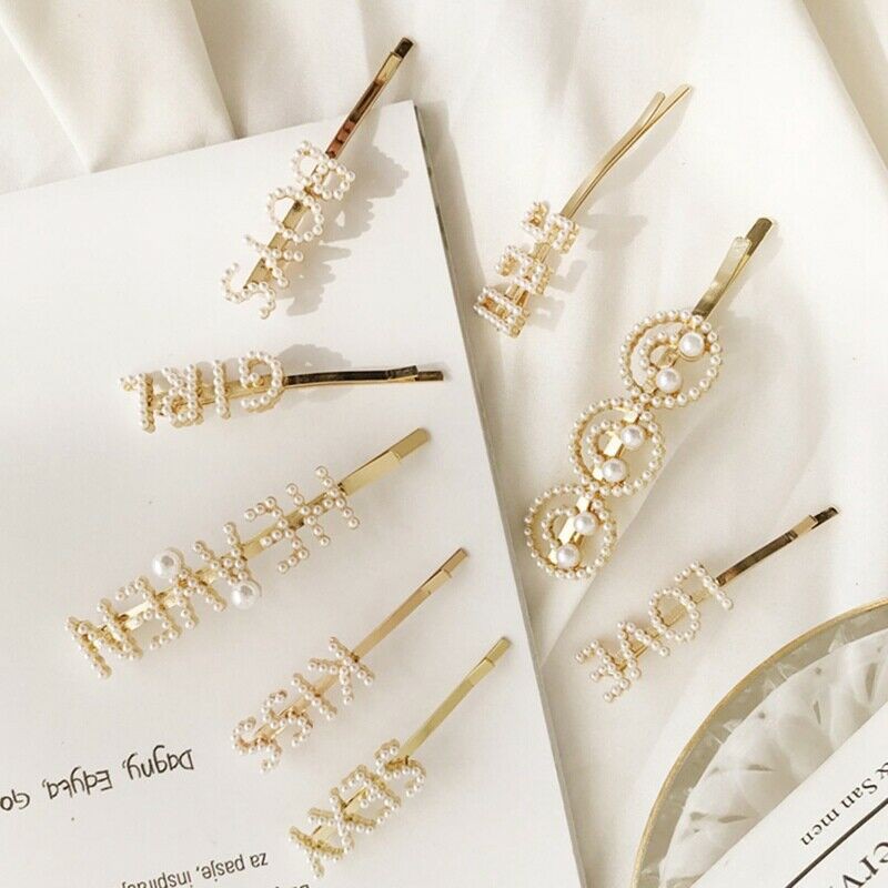 Luckylemon68 Th Cute New Women Pearl Hair Clip Sexy Elegant Words