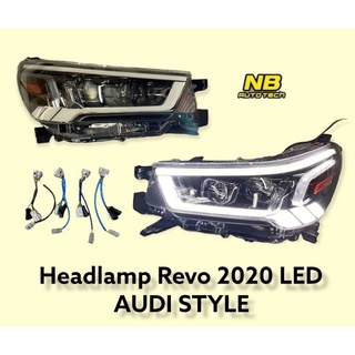 ไฟหน้า revo 2020 2021 2022 ไฟหน้าแต่ง REVO ลาย AUDI ไฟ led ไฟเลี้ยววิ่ง