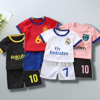 ชุดบอลเด็ก เสื้อ+กางเกง ผ้าลื่น Jersey (1ข/2ข/3ข/4ข/5ข/6ข/7ข/8ข)