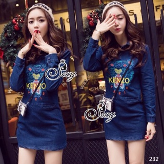 Mini Dress Denim Cotton Free Ems