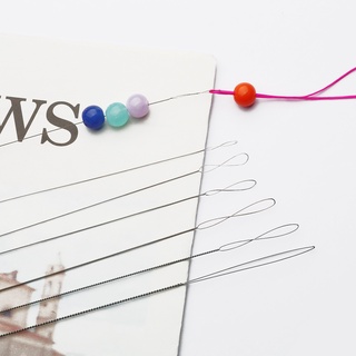 1PC สแตนเลส Big Eye Beading เข็มด้ายง่าย String สายไฟ Pins ส…