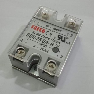 (ใส่โค้ดPEPE333 ลดเพิ่ม 15%)SSR-75DA-H โซลิด สเตท รีเลย์ 75 A INPUT 3-32VDC OUTPUT 90~480VAC ขาย 1ตัว