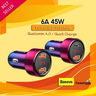 พร้อมส่ง ⭐️ ถูก/แท้⭐️ Baseus ที่ชาร์จในรถ 45W 6A Quick Charge QC4.0 และ PD3.0 Car Charger ที่ชาร์จ ในรถ