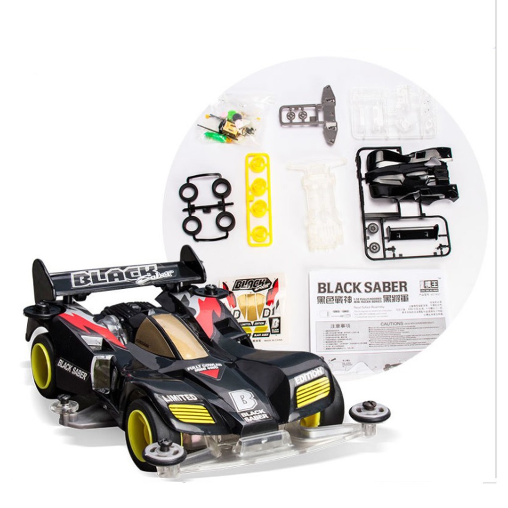 รถทามิย่า Tamiya Black saber โครงใส สวยมาก Mini 4WD Let's & Go รถทามิย่าแรงๆ รถตรงปก ราคาถูก เกรด A 