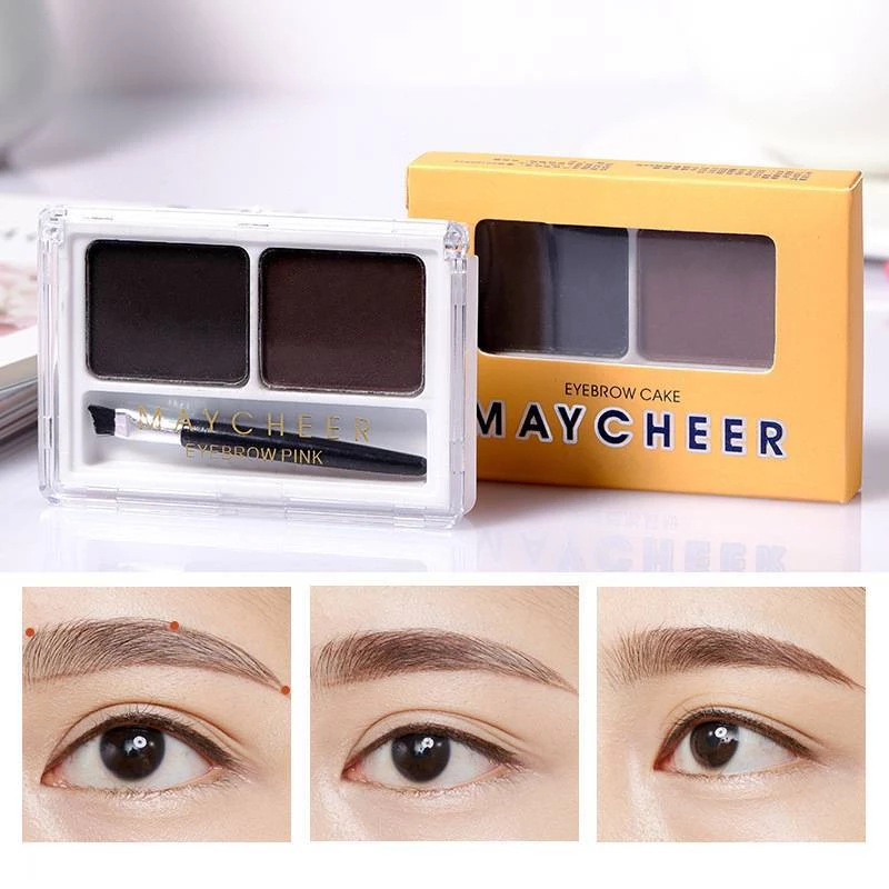 M059 คิ้วฝุ่นตลับ 2 สี เฉดดิ้งไฮไลท์ MAYCHEER Smooth Texture