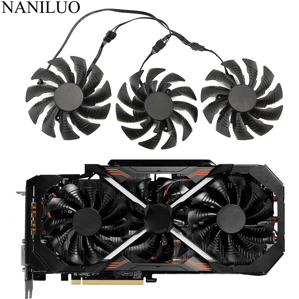 95มม. ที129215BU AORUS GTX1080 GPU พัดลมสําหรับ Gigabyte GTX 1070 1080 1080TI Xtreme Edition กราฟิกก