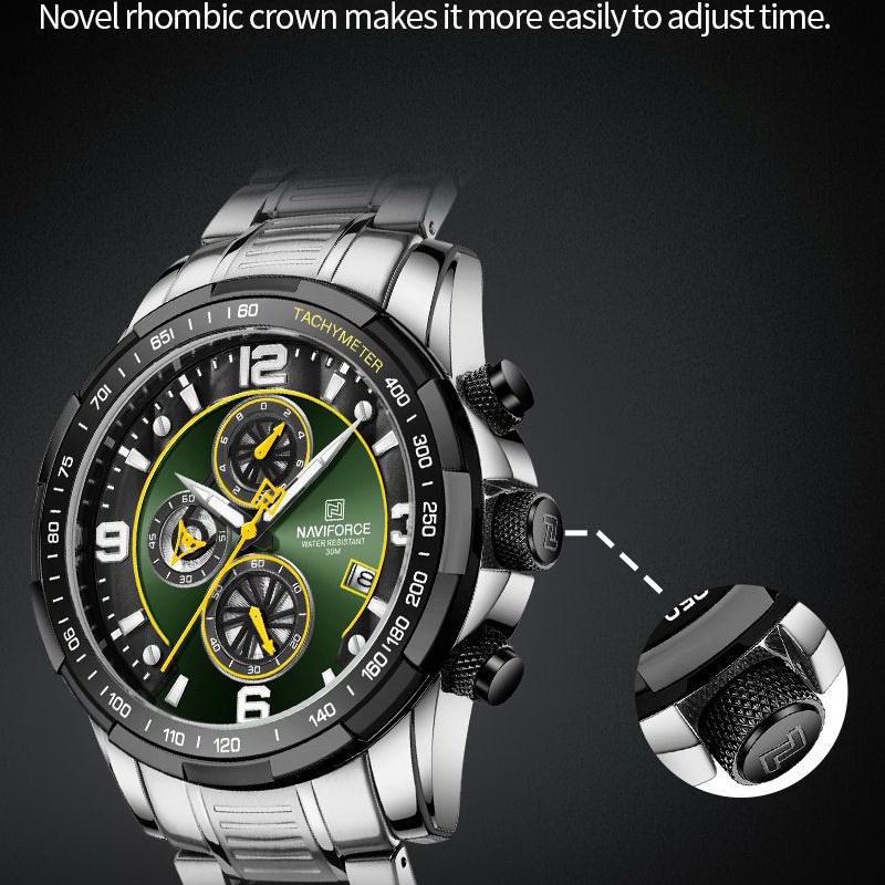 Naviforce  นาฬิกาข้อมือผู้ชาย สปอร์ตแฟชั่น NF8020S สายสแตนเลส กันน้ำ ระบบอนาล็อก