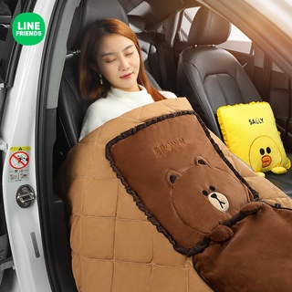 Line Friends Cute Car Pillow Quilt Dual-purpose Car Multi-functional Folding Blanket Car Rear Pillow Car Thick Quilt