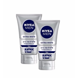 โฟมล้างหน้าสำหรับผู้ชาย นีเวีย เมน เอ็กซ์ตร้า ไวท์ โฟม ขาวกระจ่างใส Nivea Men 100 กรัม x 2 หลอด