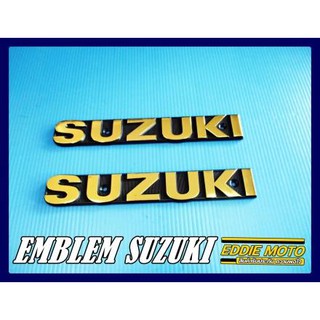 SUZUKI GP100 A100 GT185 GT250 GT380 GT550 FUEL TANK EMBLEM "GOLD" // โลโก้ข้างถัง ซ้ายขวา สีทอง งานสวย สินค้าคุณภาพดี