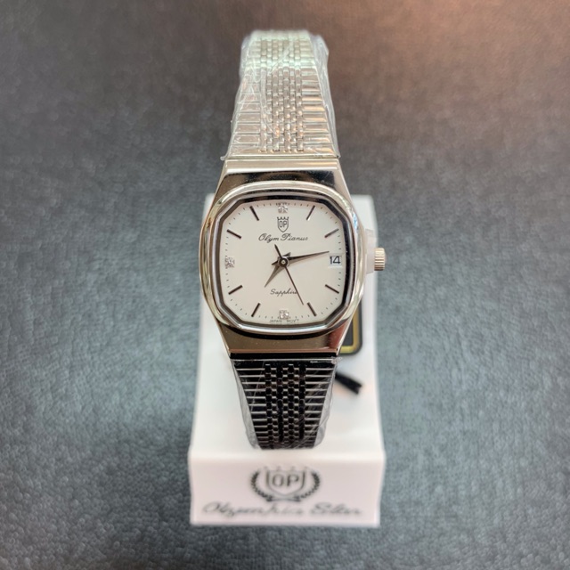นาฬิกาข้อมือผู้หญิง Olym Pianus (OP) รุ่น 6807S สายเงิน เรือนเงิน