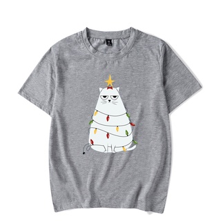 shirtเสื้อผ้าโลลิต้า Christmas Cat Men&amp;39;s Tshirts Summer Men&amp;39; T Shirt Short Sleeves Fashion Casual Loose Tops Tees