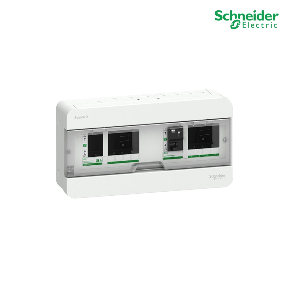 Schneider Electric - ตู้คอนซูเมอร์ยูนิตบัสบาร์แยก พร้อมอุปกรณ์กันไฟดูด จำนวน 4+4 ช่อง_S9HCL14X4R40 ท