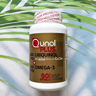 ยูบิควินอล Qunol® Plus, Keneka Ubiquinol™ 200mg + Omega-3, 250mg 90 softgels