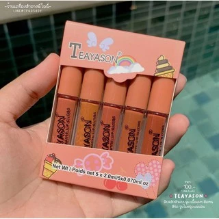 Teayason ลิปสติก ลิปกลอส เนื้อแมตต์ กํามะหยี่ เซ็กซี่ กันน้ํา 5 ชิ้น/เซต