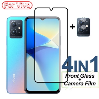 4-in-1 ฟิล์มกระจกนิรภัยกันรอยหน้าจอ 9H สําหรับ VivoY30 Vivo Y75 Y55 Y33S Y30 5G Vivo Y 30 33S 55 75 5G