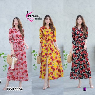 CS15354 Maxi Dress แม็กซี่เดรสแขนยาว