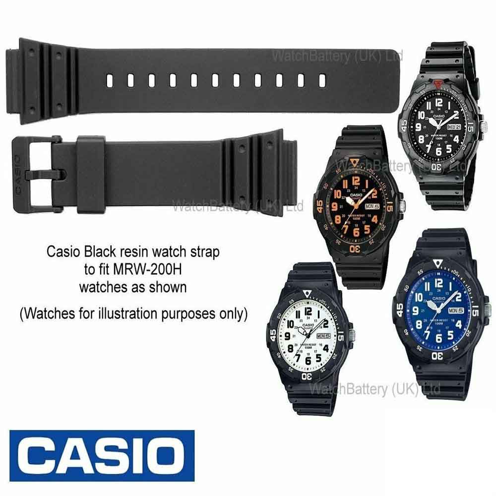 สายนาฬิกาข้อมือเรซิ่น ขนาด 18 มม. สีดํา สําหรับ Casio MRW-200h