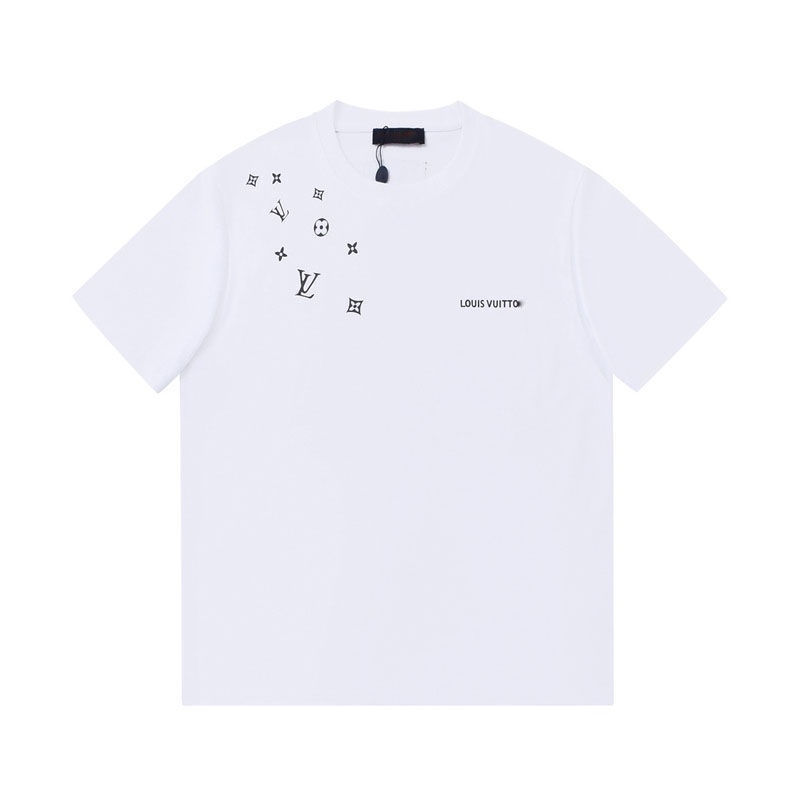 เสื้อยืดแขนสั้น คอกลม พิมพ์ลายโลโก้ตัวอักษร L1V สีบรอนซ์ แฟชั่นสําหรับผู้ชาย และผู้หญิง