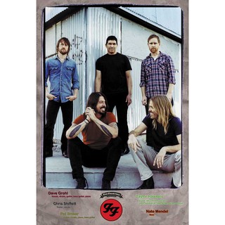 โปสเตอร์ รูปถ่าย วงดนตรี ร็อค ฟูไฟเตอส์ Foo Fighters POSTER 24”x35” Inch American Alternative Hard Rock V2